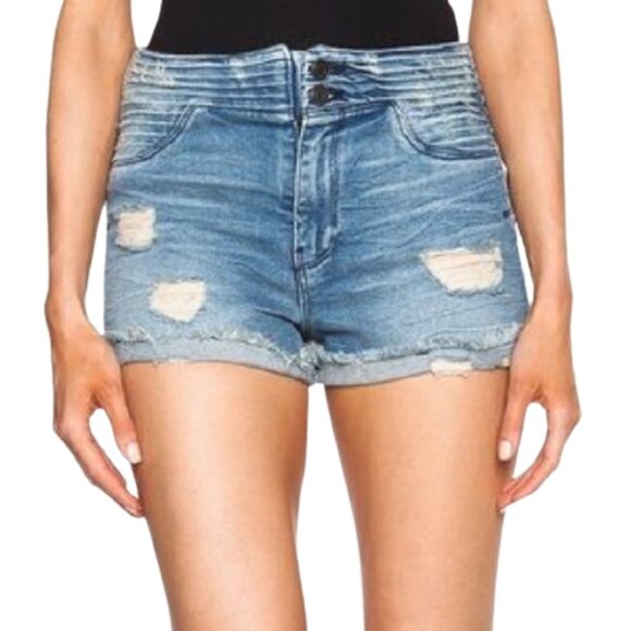 2/$40 RtA Salvador Ripped Jean Shorts in Destroyed Daze - Picture 4 of 16